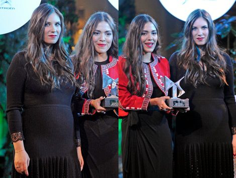 Tatiana Santo Domingo presumiendo de embarazo junto a Dana Alikhani en los Premios Telva 2012