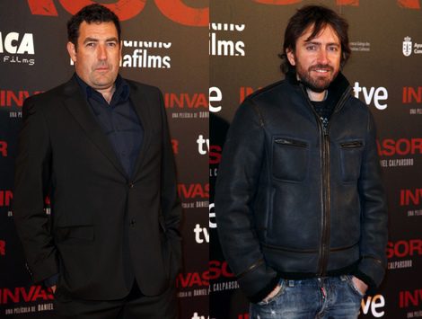Daniel Calparsoro y Daniel Sánchez Arévalo en la premiere de 'Invasor'