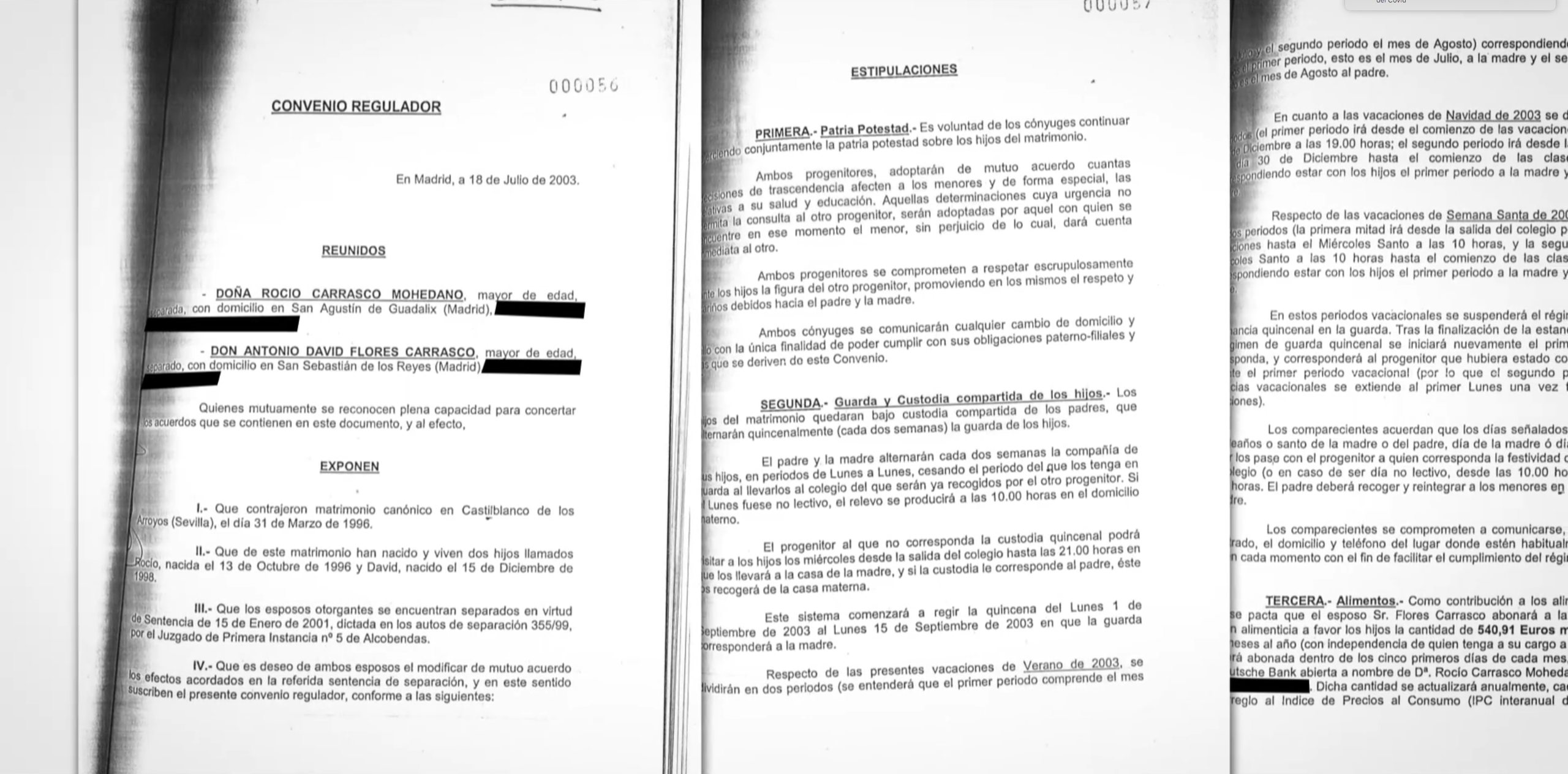 Rocío Carrasco lee las cláusulas del convenio de la custodia compartida | Foto: Telecinco.es