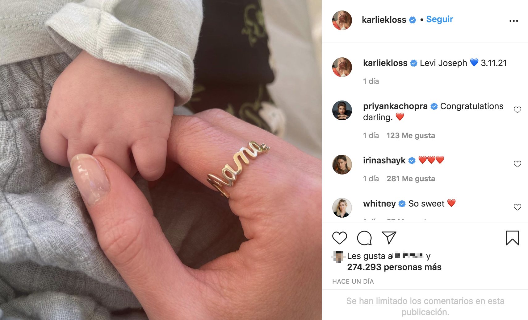 Karlie Kloss anunció el nombre y fecha de nacimiento de su hijo | Foto: Instagram