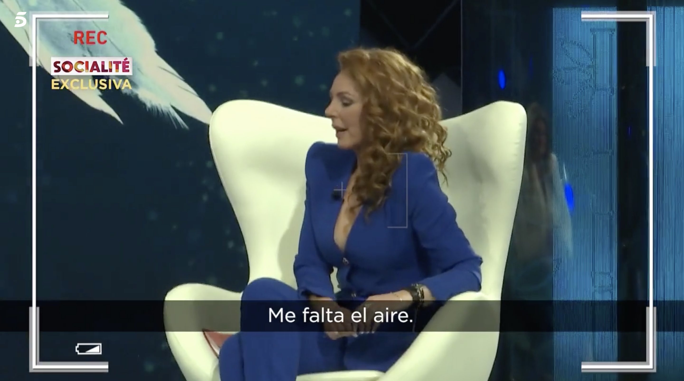 Rocío Carrasco, muy nerviosa durante la entrevista | Foto: Telecinco.es
