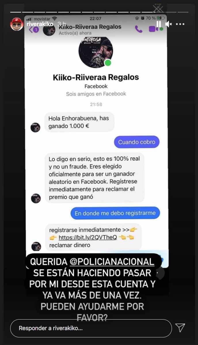 Kiko Rivera pidiendo ayuda a la Policía/ Foto: Instagram