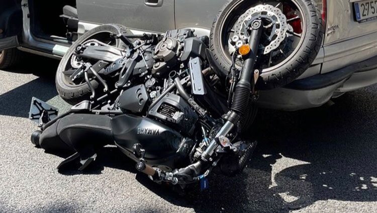 La moto de Rodri Fuertes tras el accidente | Foto: Instagram