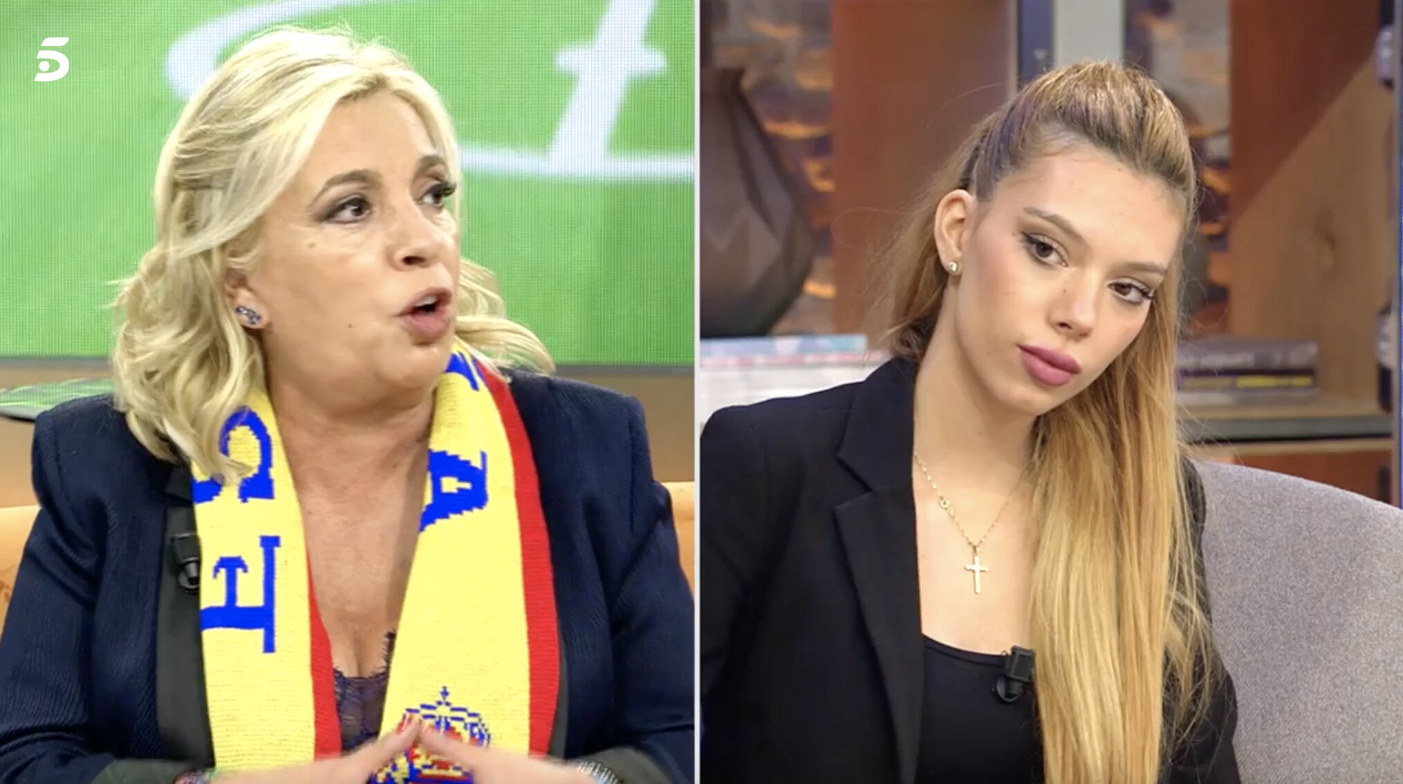 Alejandra Rubio y Carmen Borrego, disgustadas por la magnitud de su entrevista | Foto: Telecinco.es