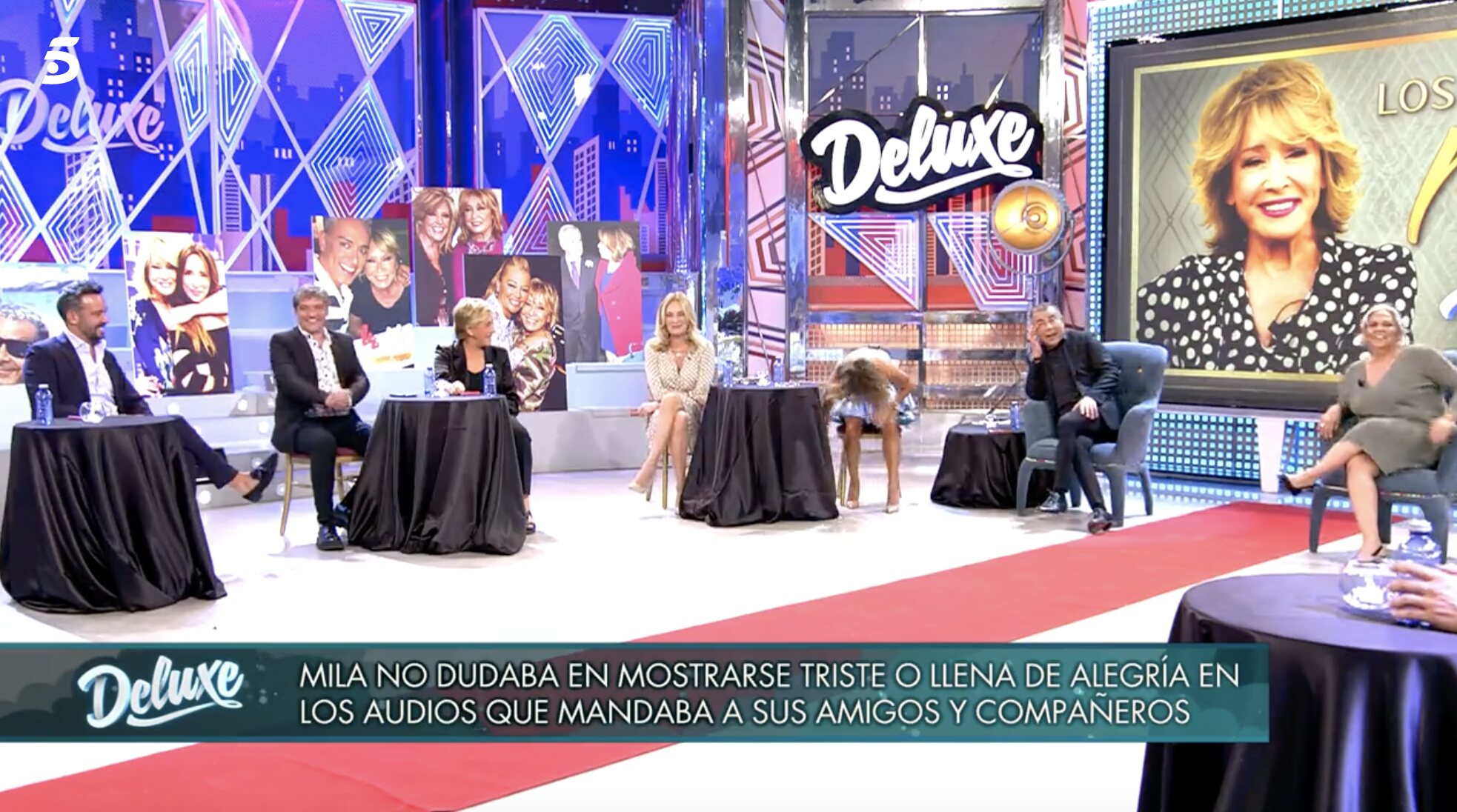 Los colaboradores del 'Deluxe', partidos de risa por las palabras de Mila Ximénez | Foto: Telecinco.es