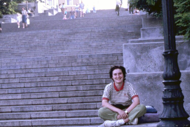 Sara Gutiérrez en la Escalera Potiomkin de Odesa