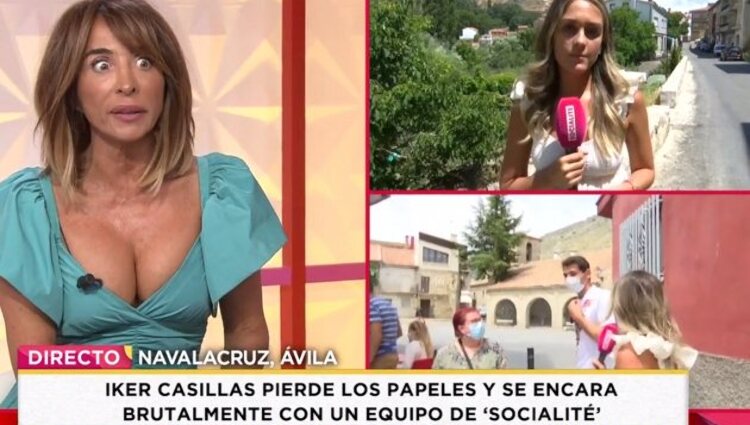 El programa 'Socialité' retransmite la agresión que están sufriendo sus compañeros en el pueblo de Iker Casillas, Navalacruz | Foto: Telecinco.es