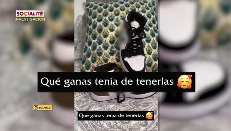 Rocío Flores promocionando supuestas zapatillas de marca en su cuenta de Instagram | Foto: telecinco.es