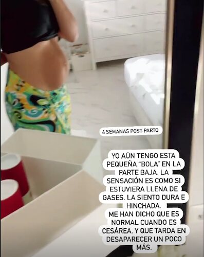 El cuerpo postparto de Jessica Bueno de perfil/ Foto: Instagram