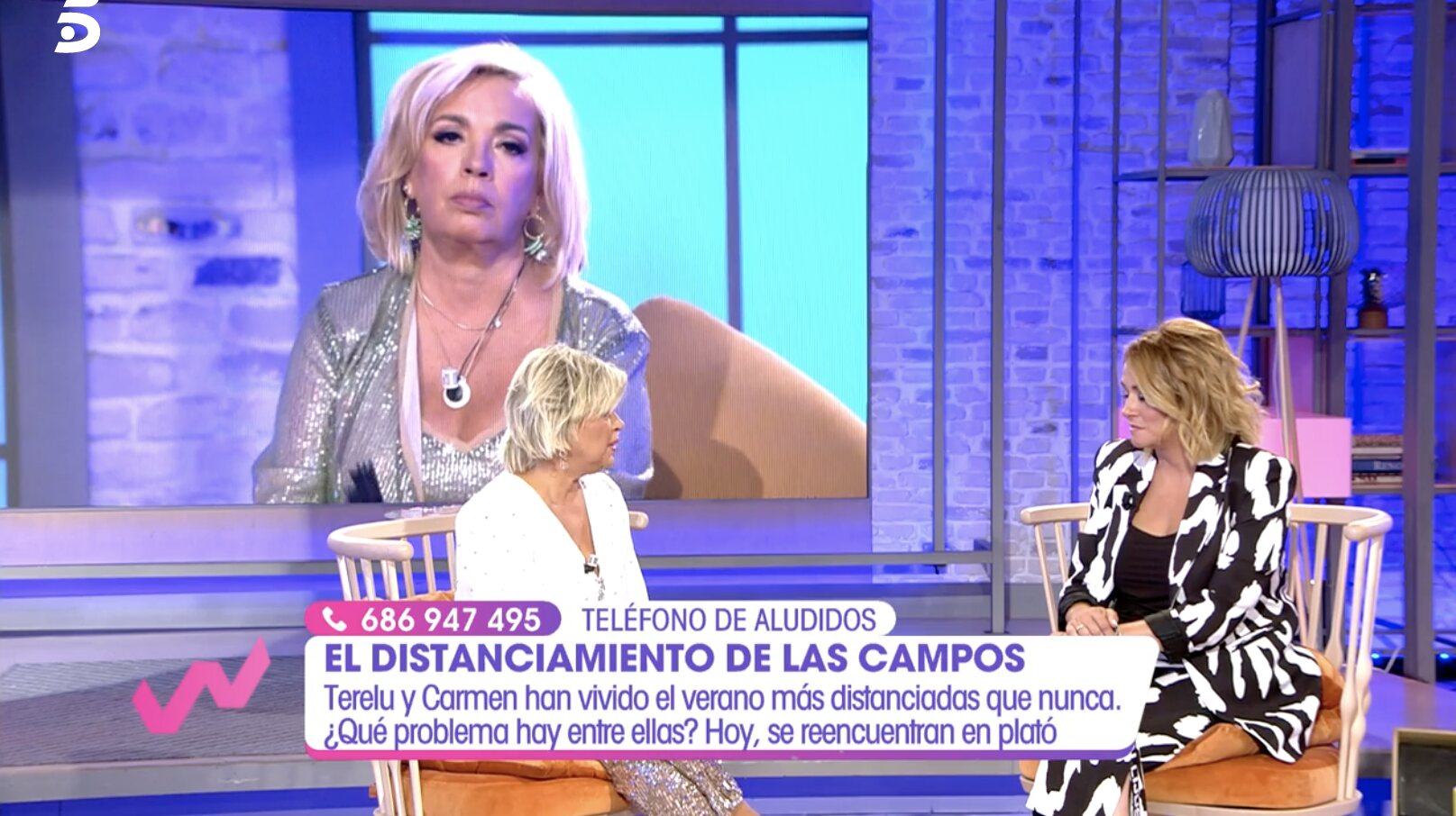 Terelu Campos, muy dolida por tener que hacer frente en un plató a un problema familiar | Foto: Telecinco.es