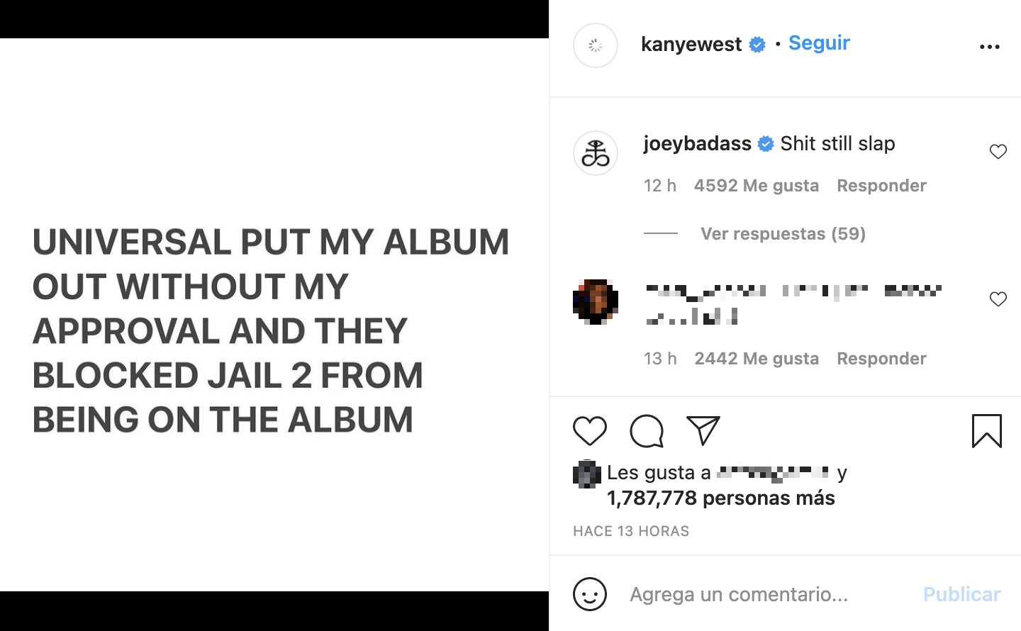 Kanye West asegura que 'Donda' fue publicado sin su consentimiento | Foto: Instagram