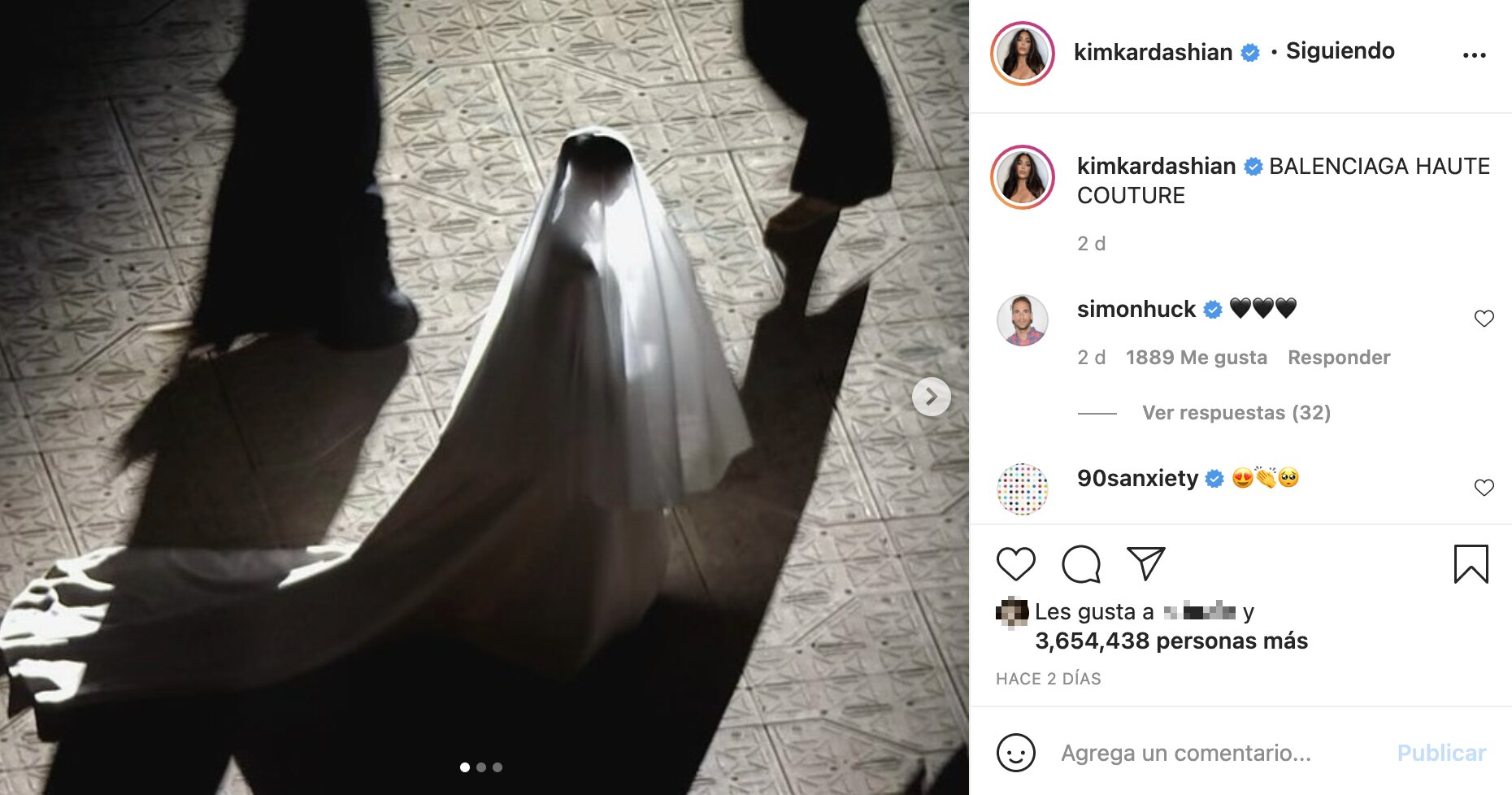 Kim Kardashian apareció en el último evento vestida de novia | Foto: Instagram