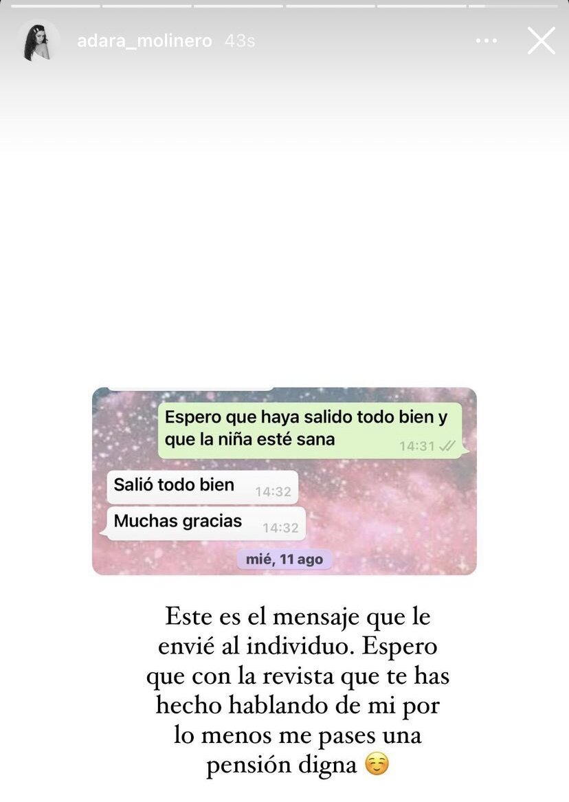 Adara Molinero negando el titular de Hugo Sierra | Foto: Instagram