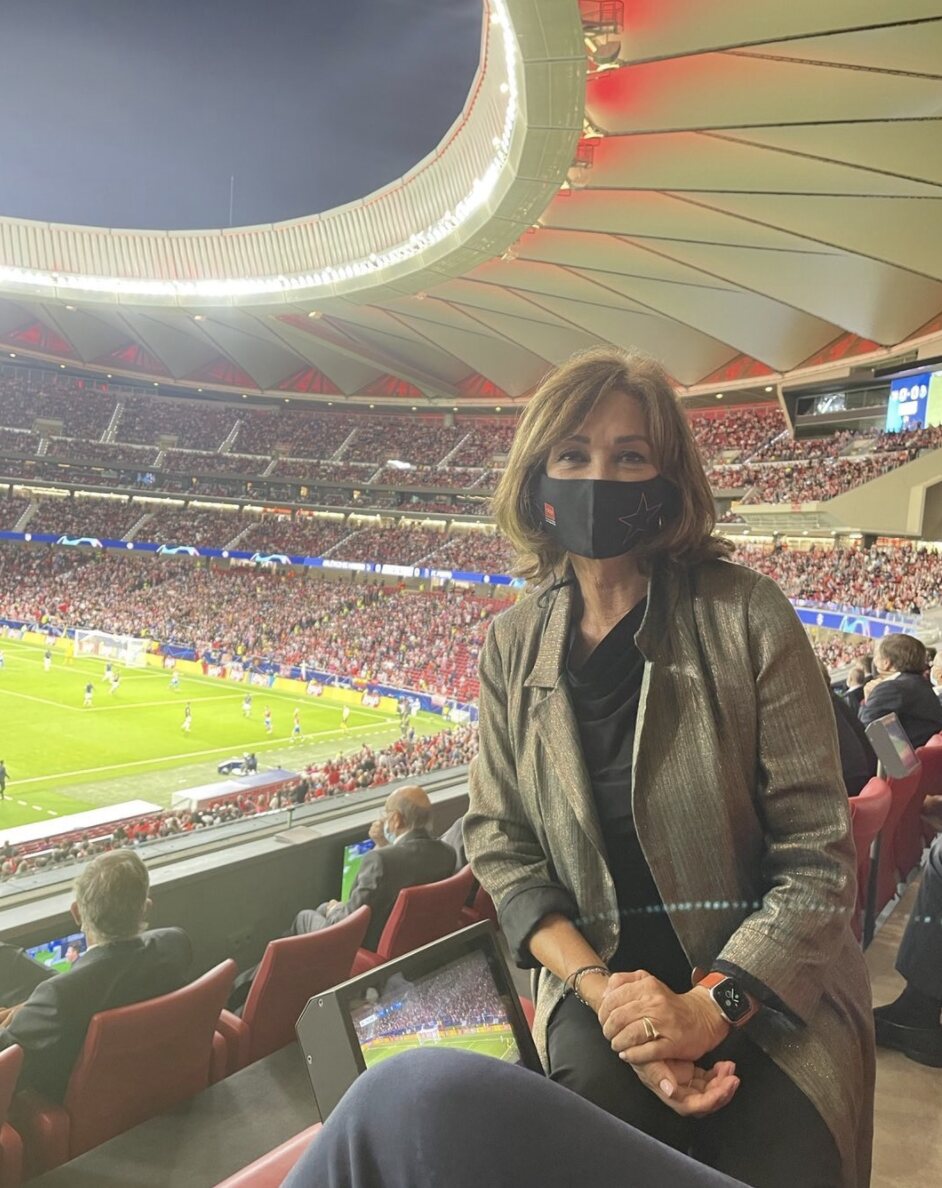 Ana Rosa Quintana en el Wanda Metropolitano/ Foto: Instagram