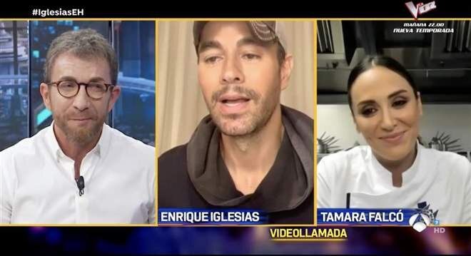Enrique Iglesias y Tamara Falcó hablando en 'El Hormiguero'/ Foto: Antena 3