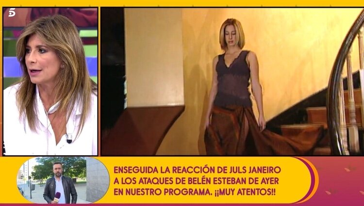 Gema López explicando la bronca de Carmen Janeiro a Jesulín / Telecinco.es