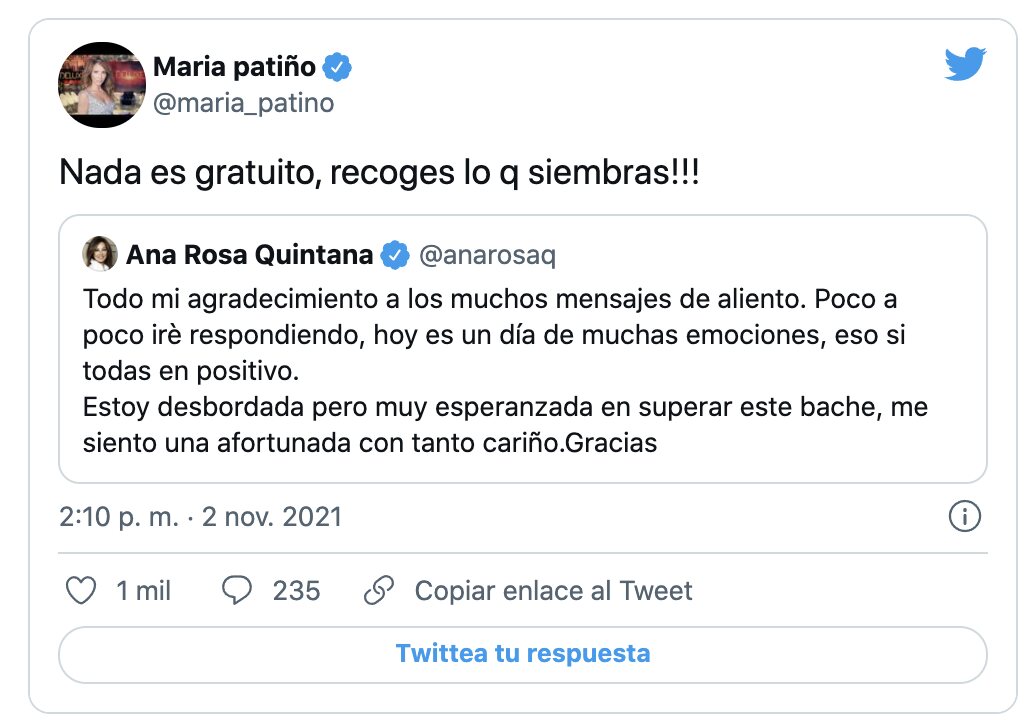 El confuso tuit de María Patiño