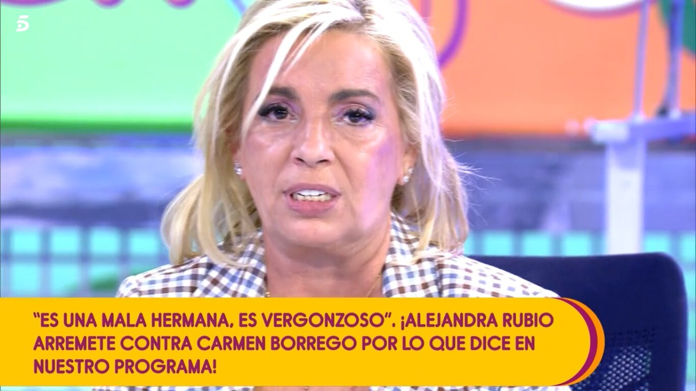 Carmen Borrego contestando a Alejandra Rubio / Telecinco.es