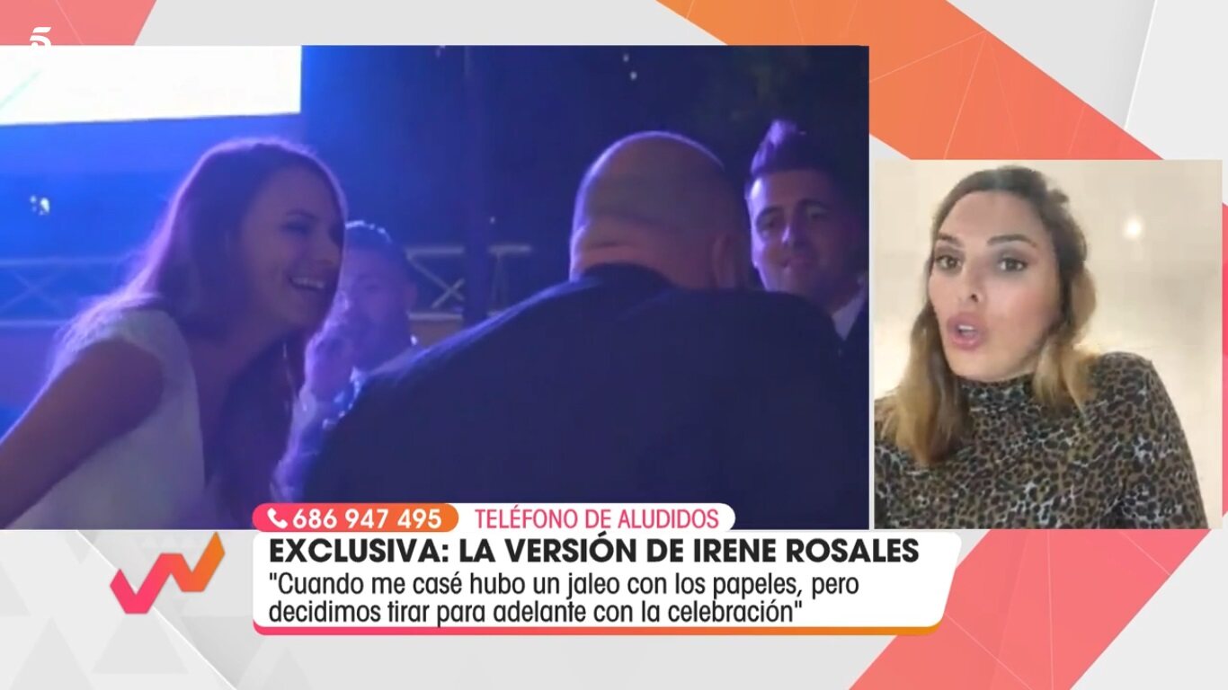 Irene Rosales explicando qué pasó con su boda / Telecinco.es