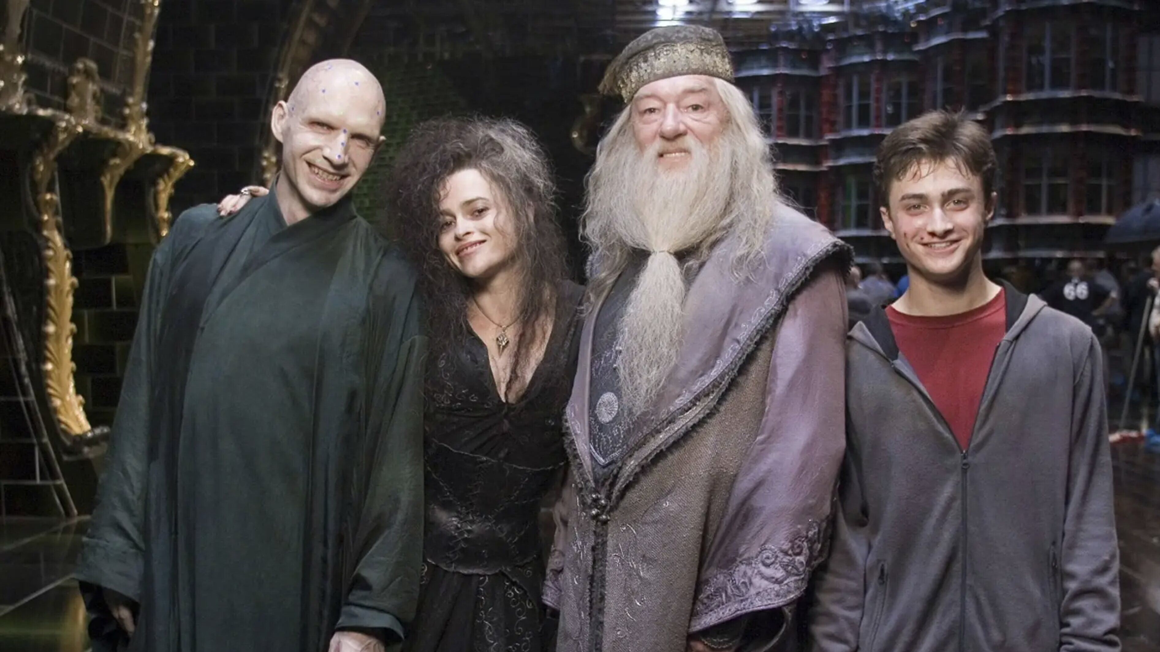 Algunos de los actores de la saga 'Harry Potter' en un rodaje