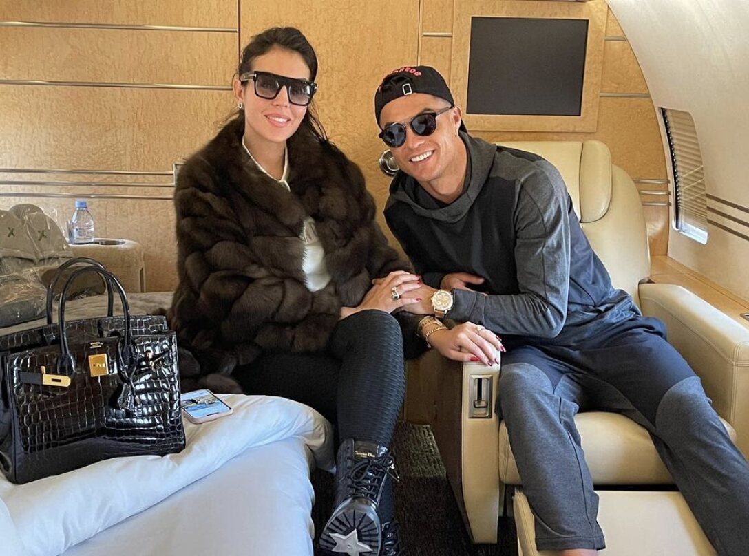Cristiano Ronaldo en su avión privado con Georgina Rodríguez/ Foto: Instagram
