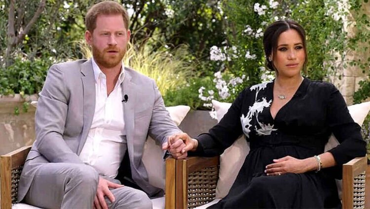 El Príncipe Harry y Meghan Markle durante la entrevista
