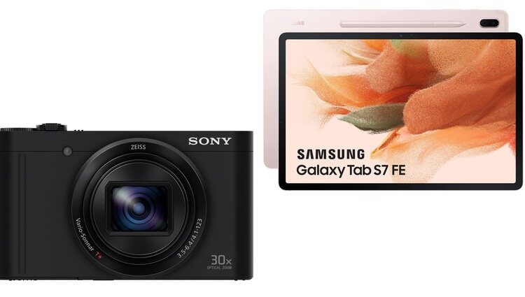 Cámara de fotos Sony y Tablet Samsung