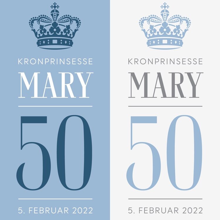 Dos de los logos creados por el 50 cumpleaños de Mary de Dinamarca