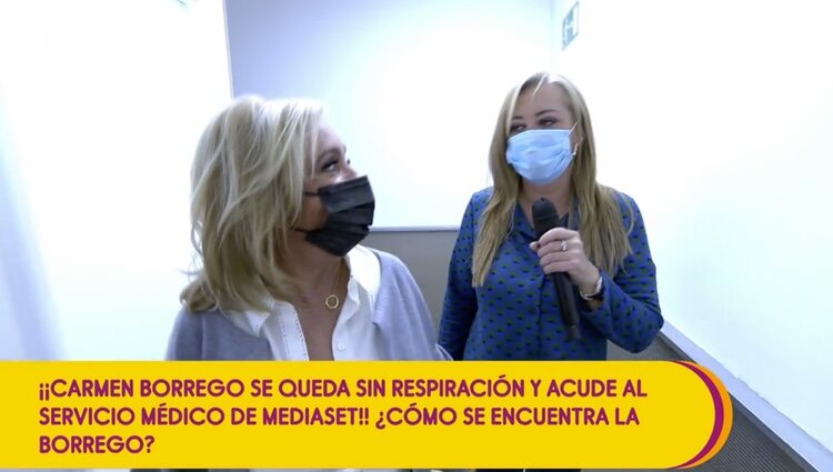 Carmen Borrego y Belén Esteban vuelven al plató tras pasar por el servicio médico / Foto: Telecinco.es