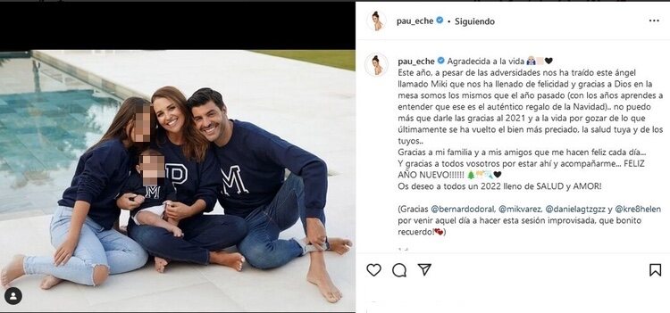 El posado de Paula Echevarría con sus hijos y Miguel Torres / Instagram