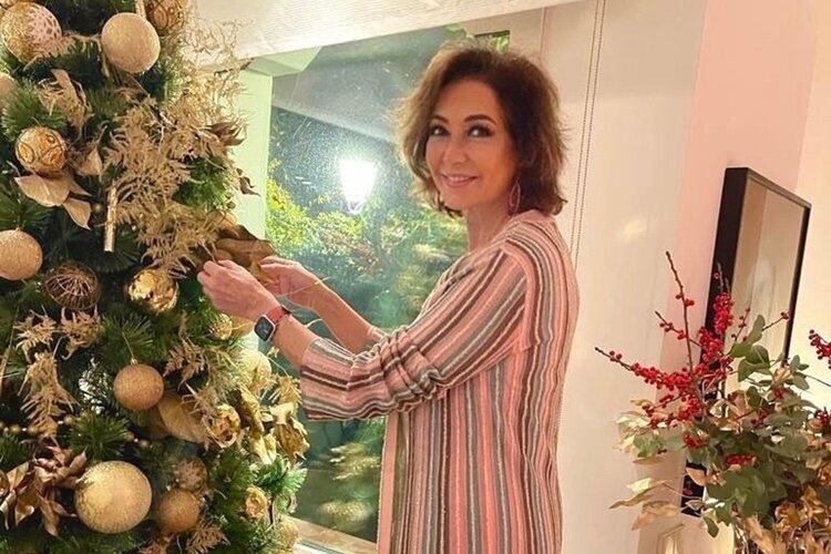 Ana Rosa Quintana poniendo el árbol de Navidad / Instagram