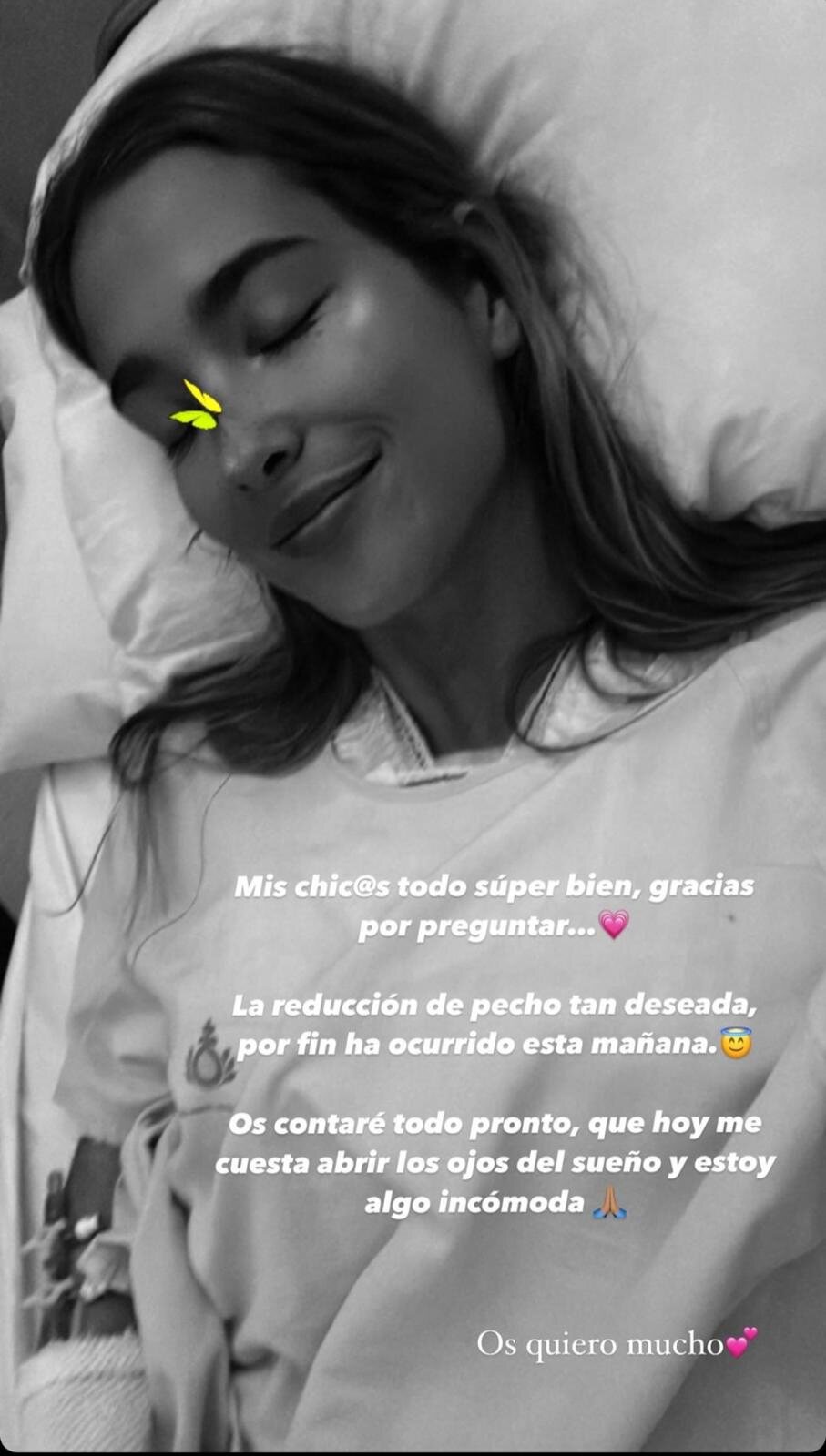 María Pombo desde el hospital/ Foto: Instagram