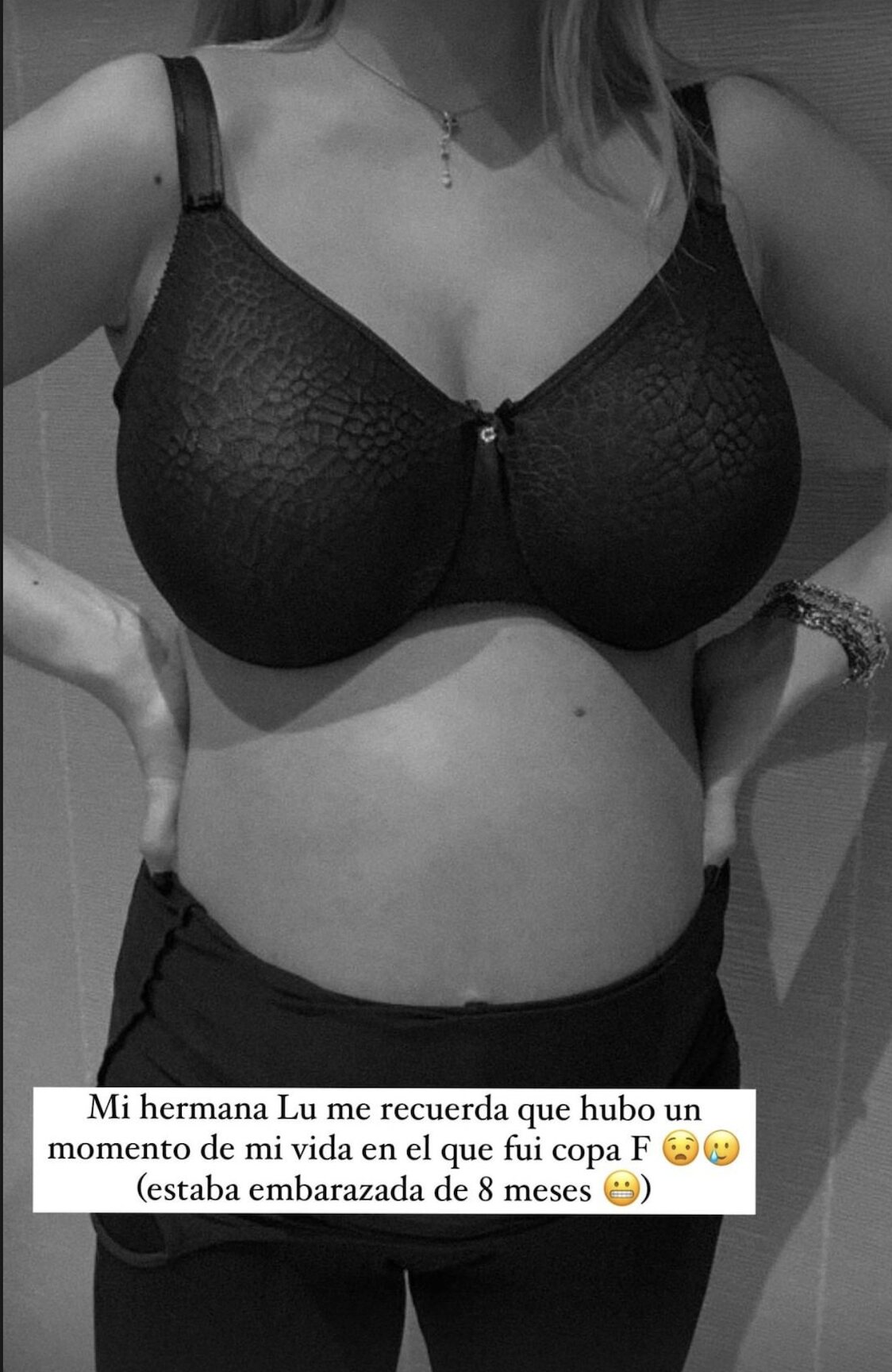 María Pombo enseña su pecho durante el embarazo/ Foto: Instagram