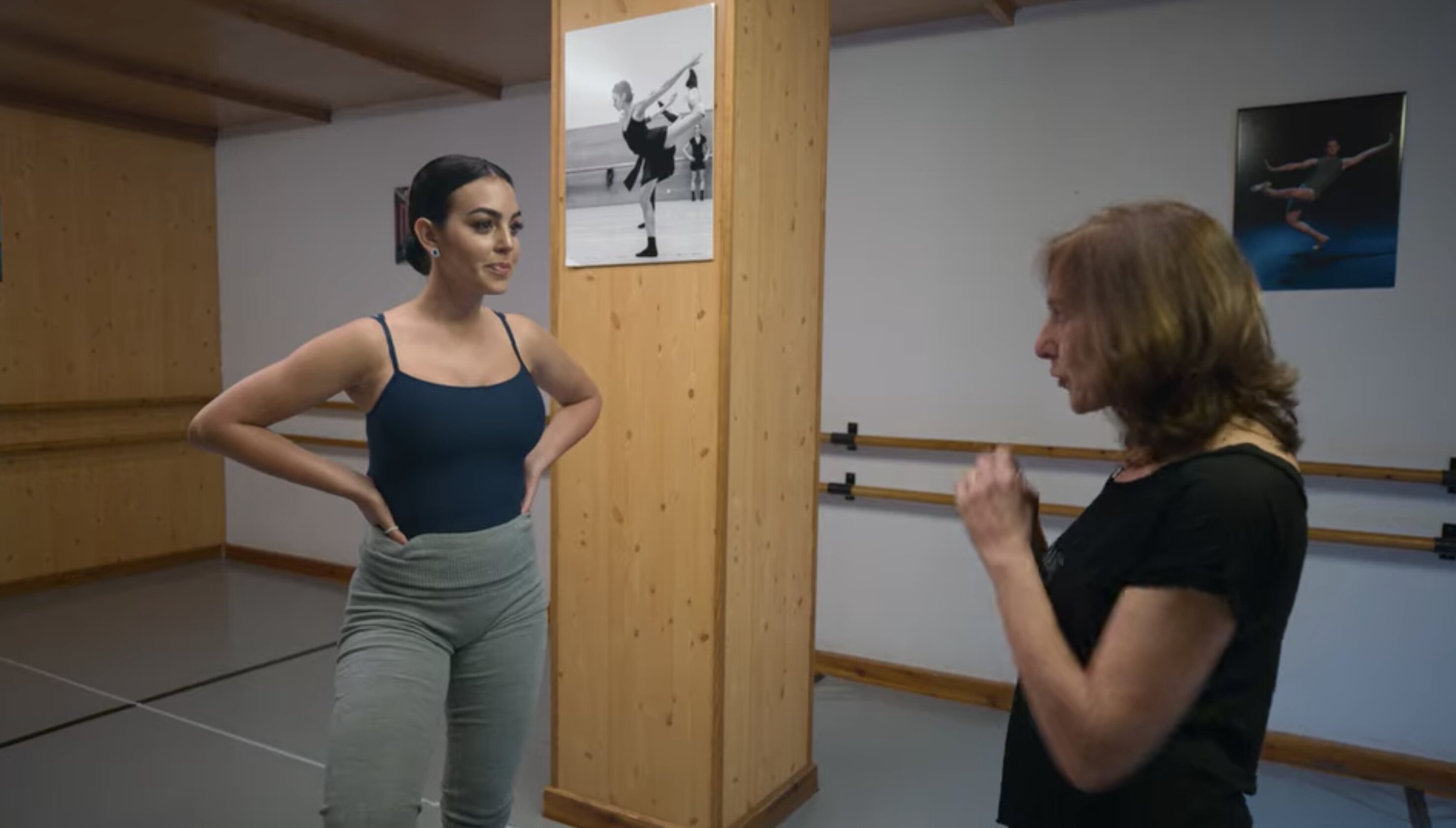 Georgina Rodríguez en su academia de ballet de Jaca/ Foto: Netflix