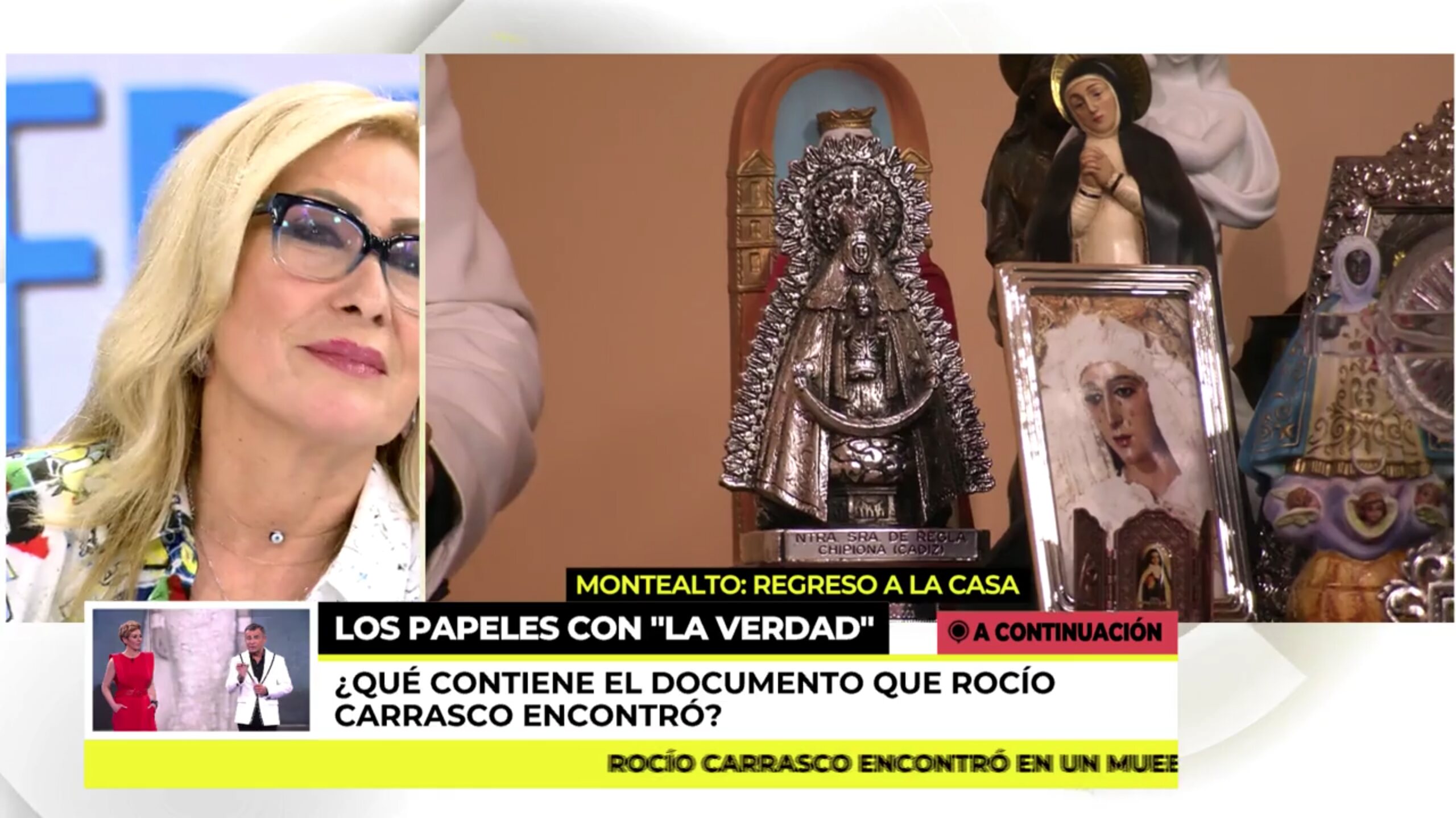 Rocío Carrasco reconoce que esa Virgen es de Rosa Benito | Foto: Telecinco.es
