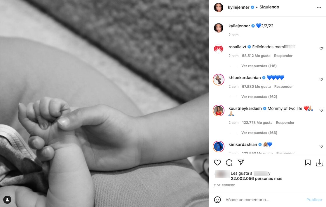 Kylie Jenner anunció con esta foto el nacimiento de su segundo hijo | Foto: Instagram