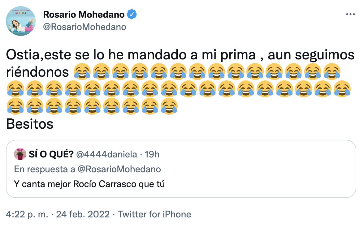 Rosario Mohedano parece dejar ver que tiene relación con Rocío Carrasco | Foto: Twitter