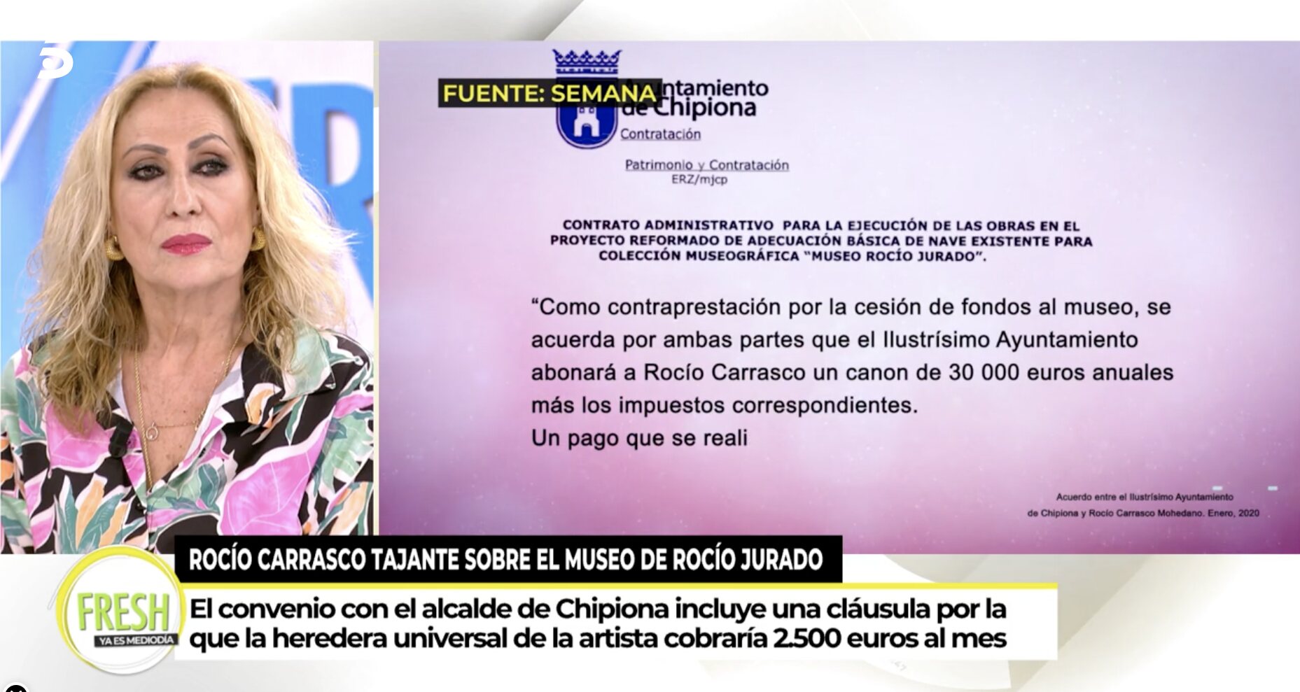 Sale a la luz el convenio de Rocío Carrasco con el Ayuntamiento de Chipiona | Foto: Telecinco.es