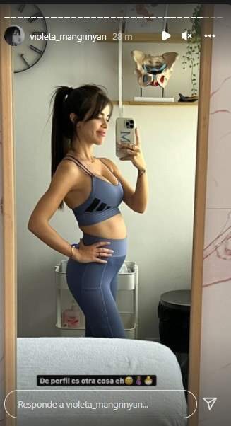 Violeta Mangriñán haciendo deporte durante su embarazo/ Foto: Instagram