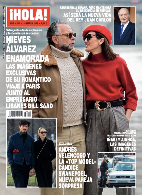 Nieves Álvarez y su novio en la portada de ¡Hola!