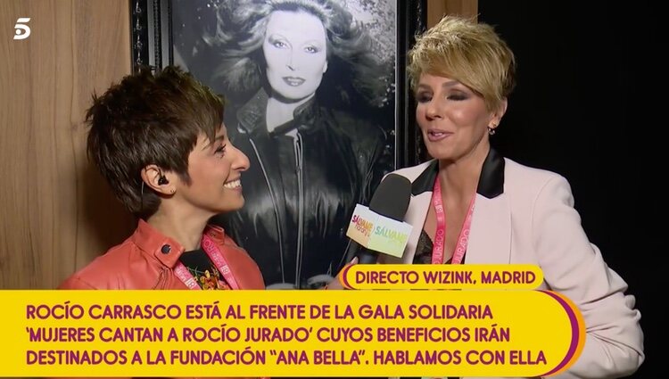 Rocío Carrasco hablando den directo con 'Sálvame' / Foto: Telecinco.es