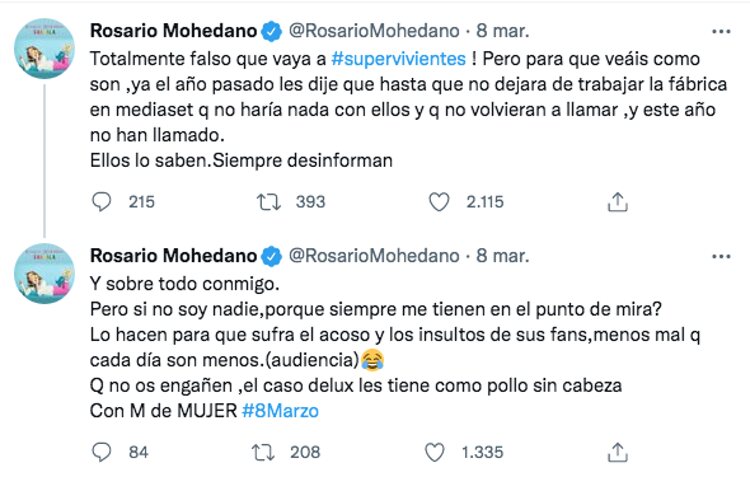 Rosario Mohedano tira de humor para criticar a 'Sálvame' | Foto: Twitter