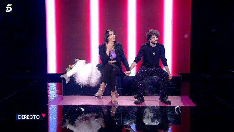 'Secret Story 2' Laila y Rafa en la sala de expulsión / Foto: Telecinco.es