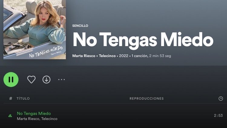 La canción de Marta Riesco en Spotify