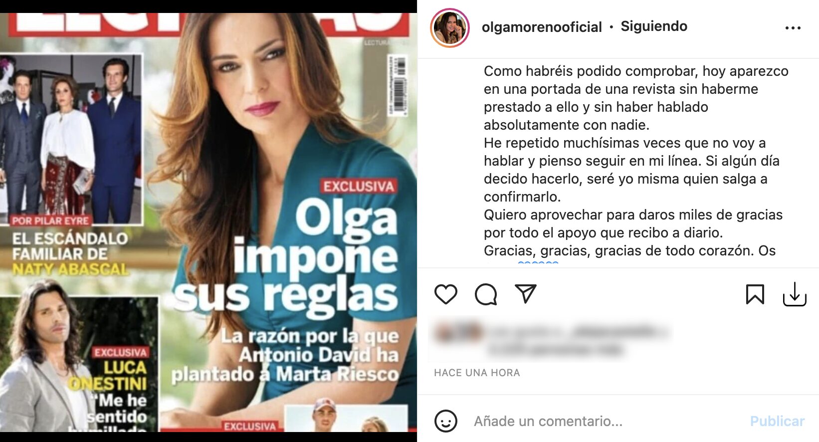 Olga Moreno niega la información | Foto: Instagram