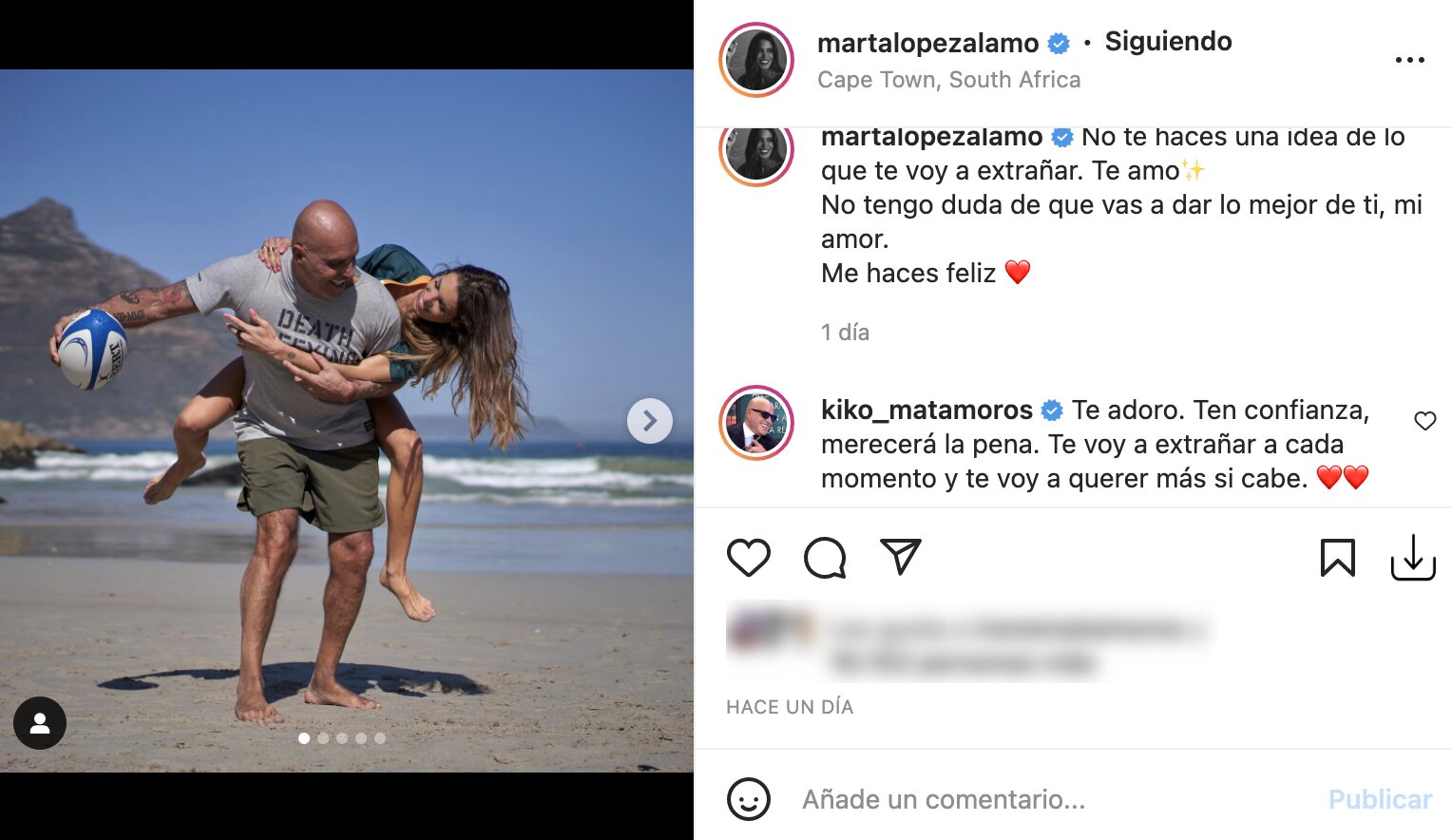 La despedida de Marta López a Kiko Matamoros antes de 'Supervivientes 2022' | Foto: Instagram
