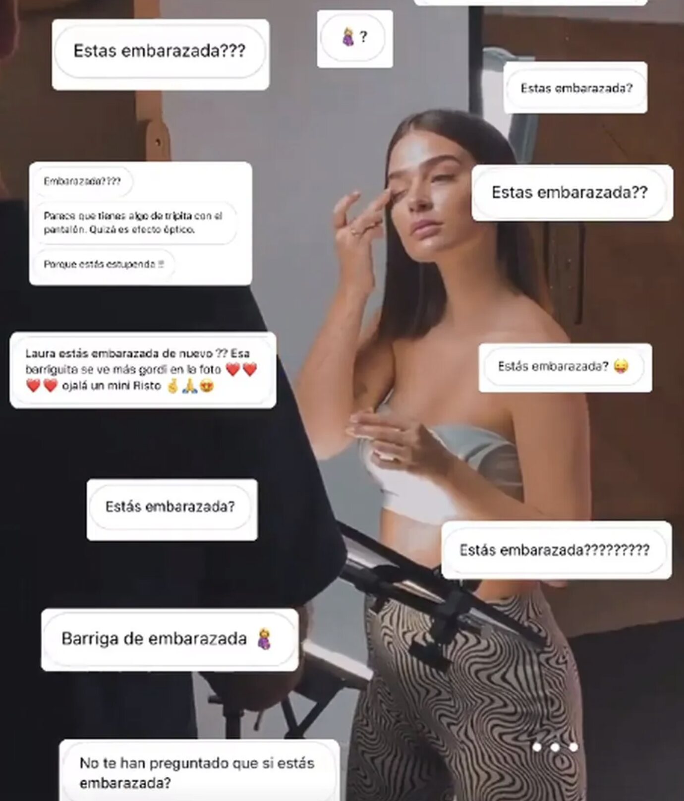 Laura Escanes enseña los mensajes que recibe por redes sociales/ Foto: Instagram