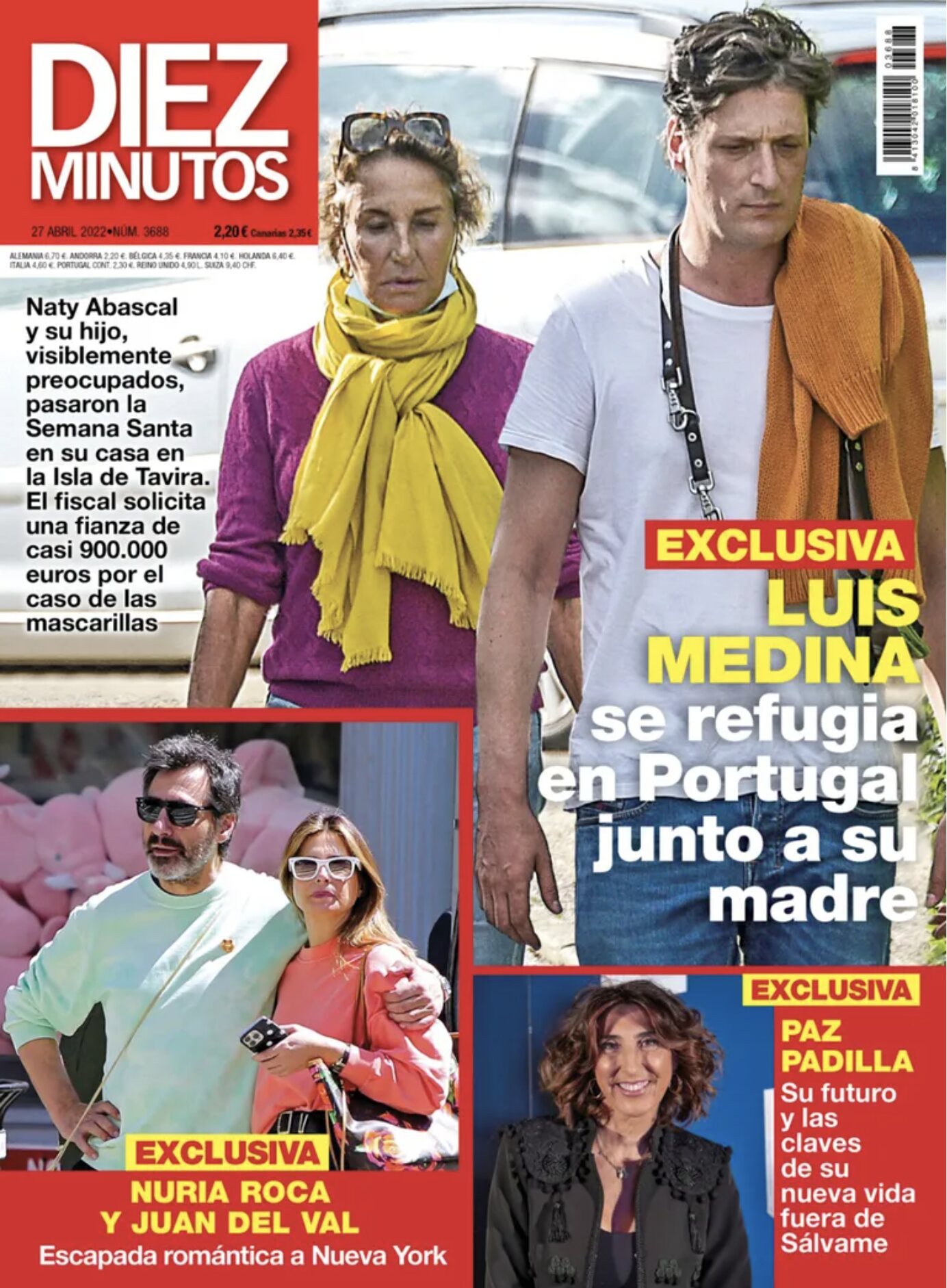 Naty Abascal y Luis Medina en la portada de Diez Minutos