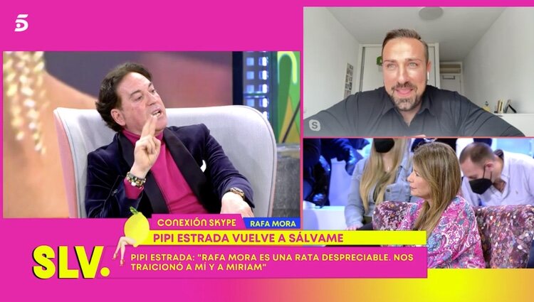 Pipi Estrada se enfada con Rafa Mora en 'Sálvame' / Foto: Telecinco.es