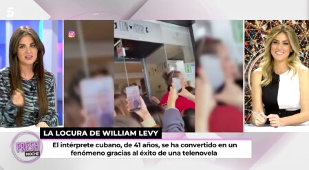 Alexia Rivas comentando en 'ta son las ocho' el furor que William Levy ha causado en España/ Foto: telecinco.es